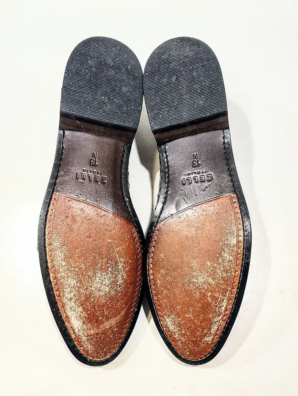 Zelli Riviera Woven Calfskin Tassel Dress Loafers Brown Men's 13 M Made in Italy